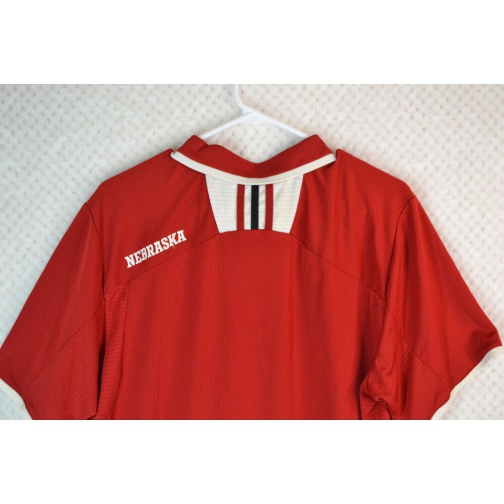 Adidas Climalite Nebraska Men's XL Red Short Sleeve Polo Shirt - Picture 11 of 14